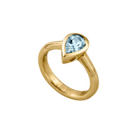 MARELLA Gold Pear Aquamarine Ring