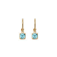 WATER OF THE SEA Gold Aquamarine Mini Hoop Earrings