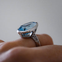 MARILYN White Gold Aquamarine & Diamond Ring