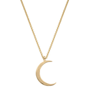 Gold Large Crescent Moon Necklace