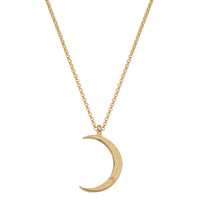 Gold Large Crescent Moon Necklace