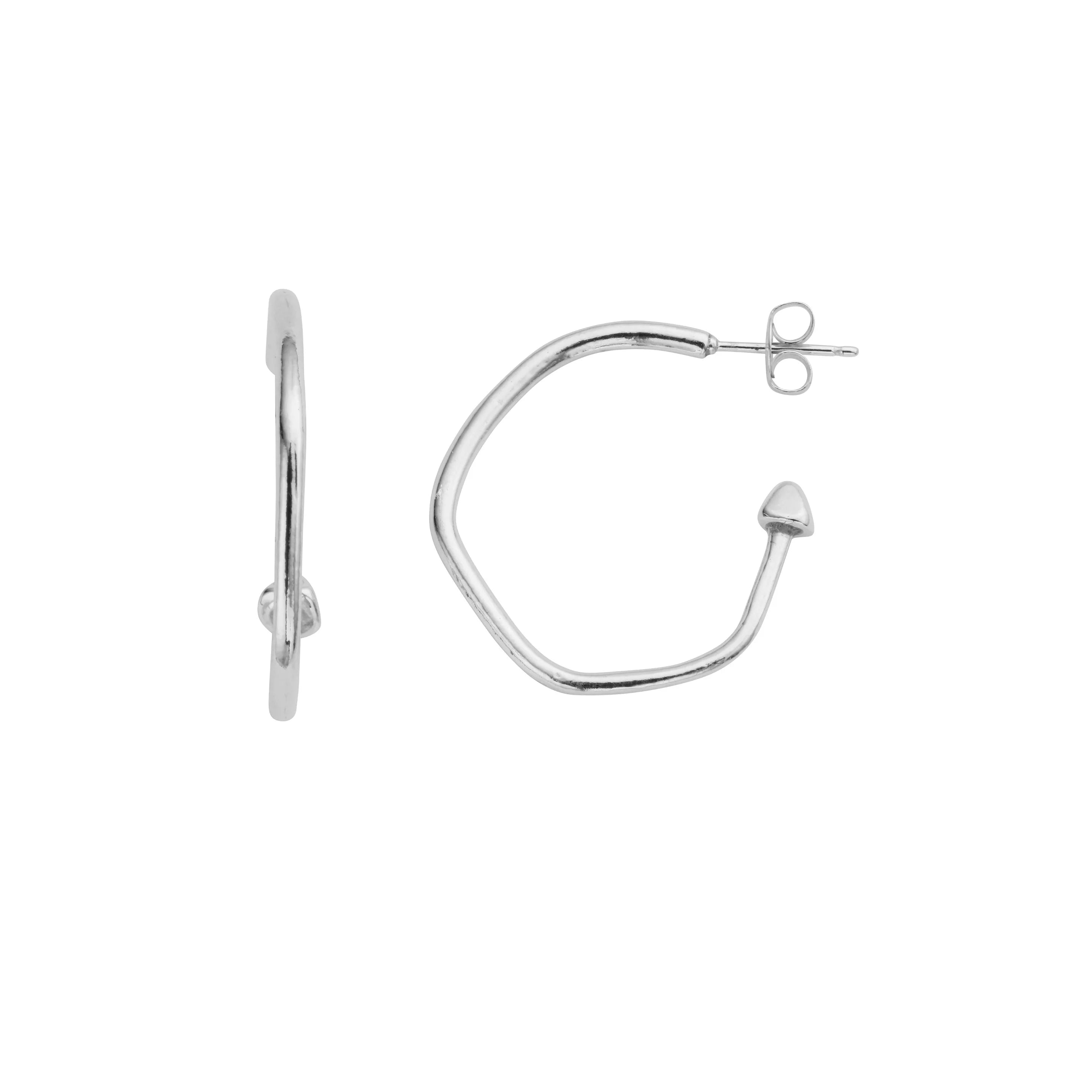Silver Cupid Hoop Earrings