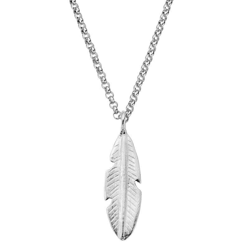 Silver Maxi Feather Necklace