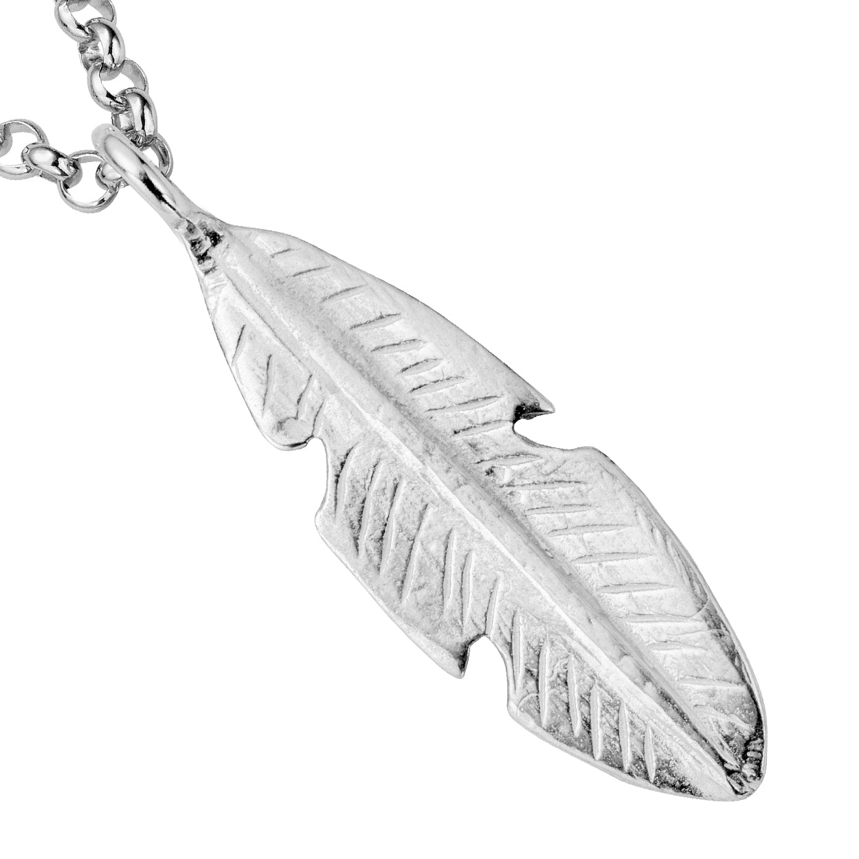 Silver Maxi Feather Necklace