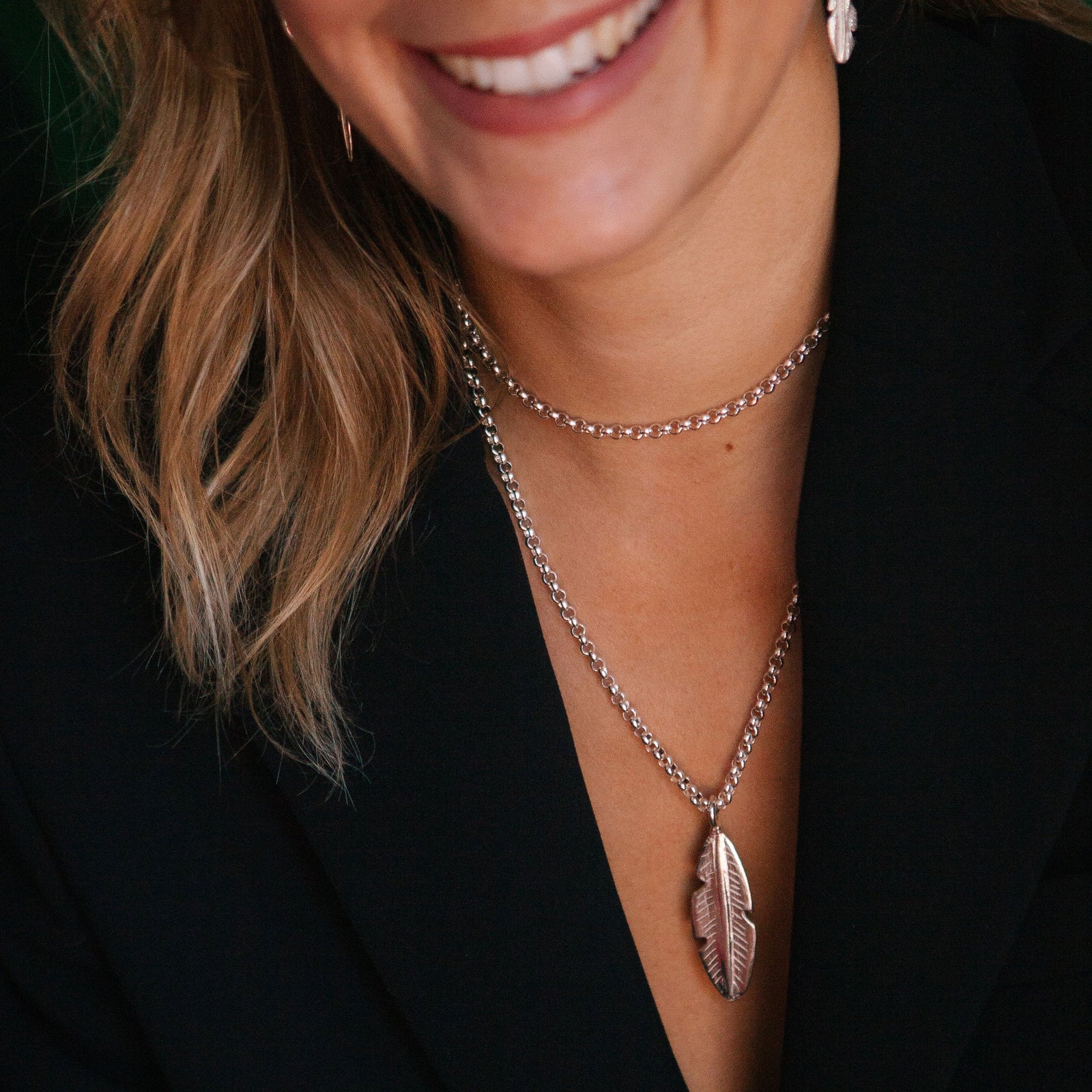 Silver Maxi Feather Necklace