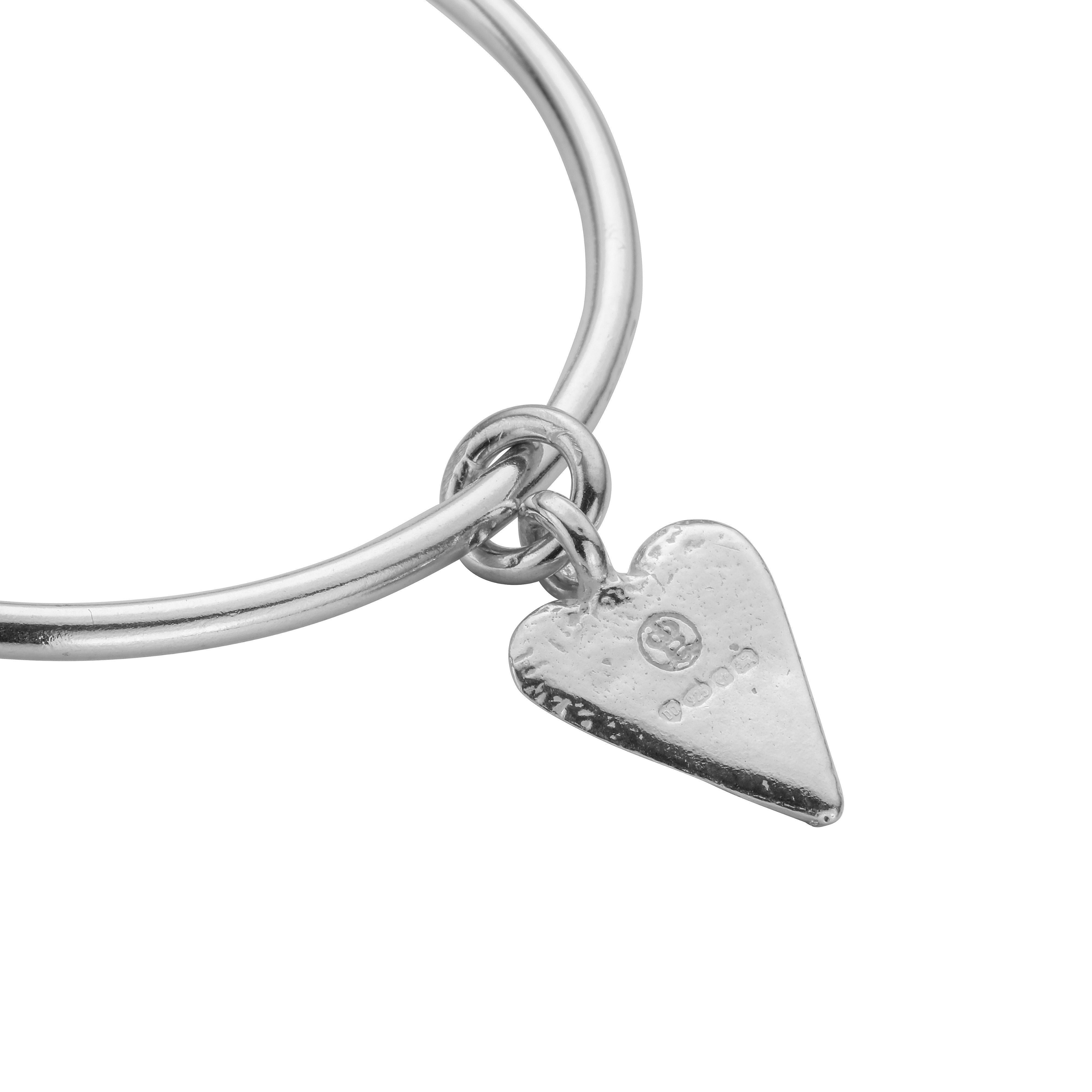 Maxi Heart Silver Bangle – Daniella Draper