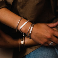 Silver Full Signature Bangle