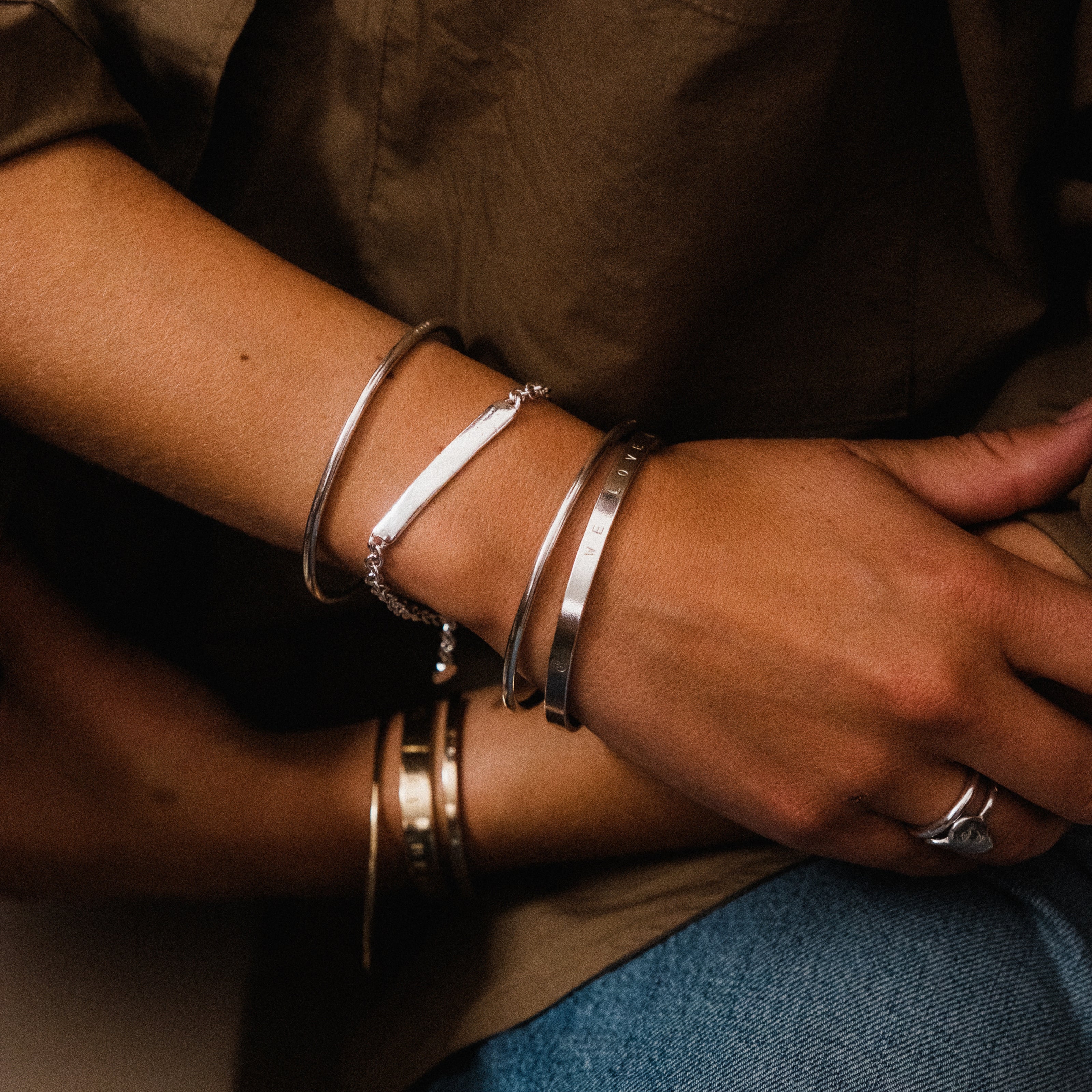 Silver Full Signature Bangle