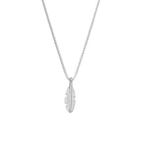 Silver Medium Feather Snake Chain Necklace