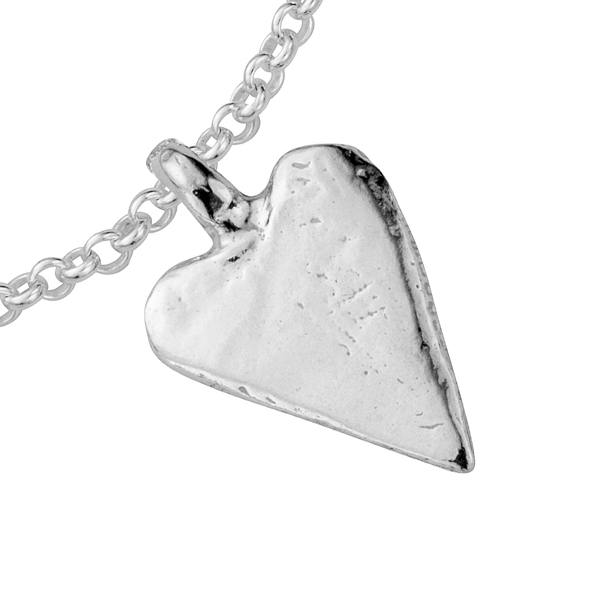 Silver Medium Heart Chain Bracelet
