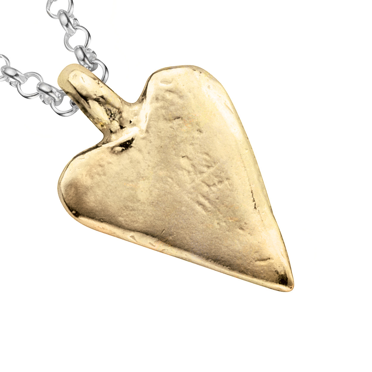 Silver & Gold Medium Heart Necklace