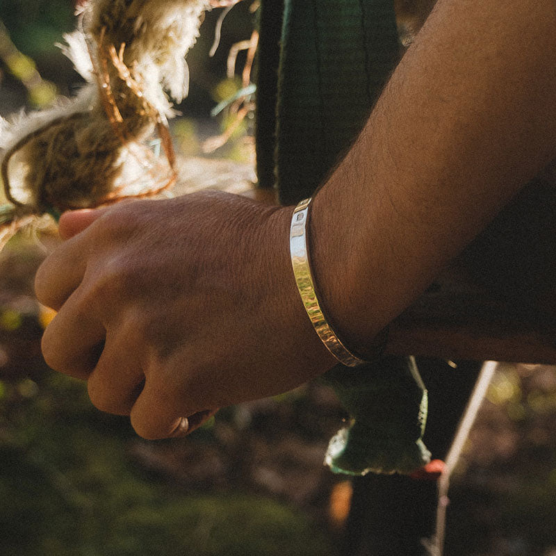Men's Silver Feature Hallmark Bangle