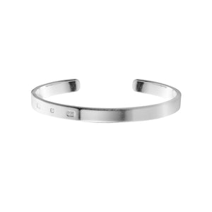 Men's Silver Feature Hallmark Bangle