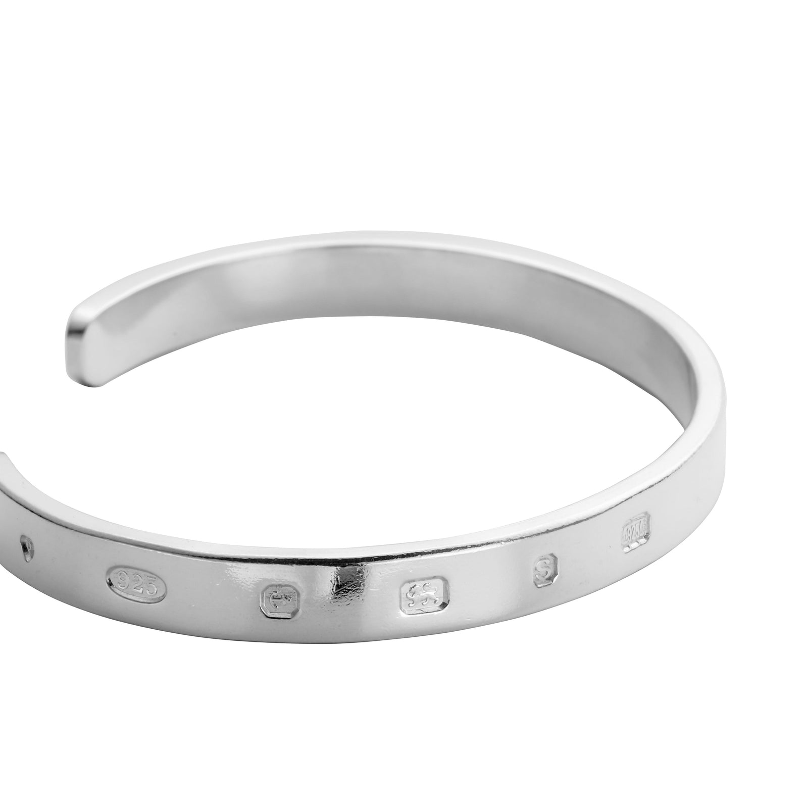 Men's Silver Feature Hallmark Bangle
