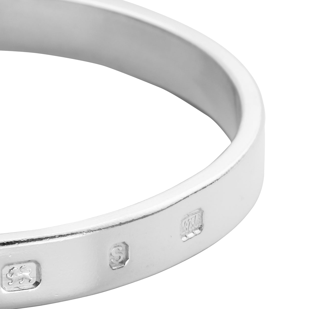 Men's Silver Feature Hallmark Bangle