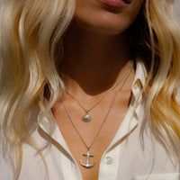 Silver Midi Anchor Necklace