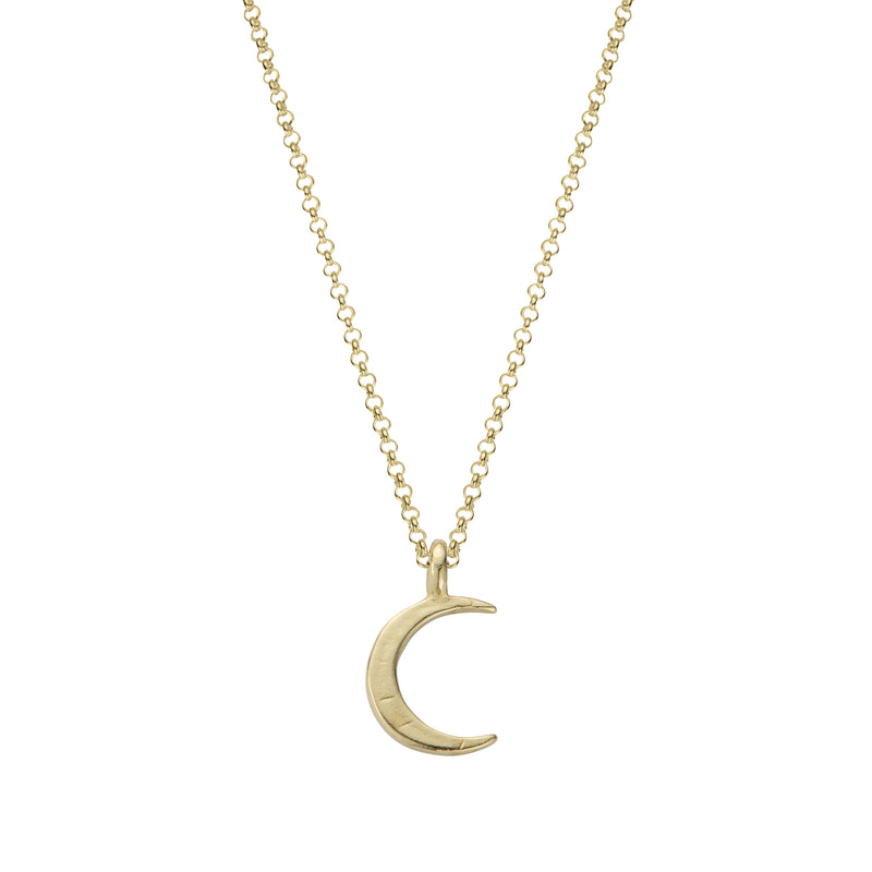 Gold Medium Crescent Moon Necklace