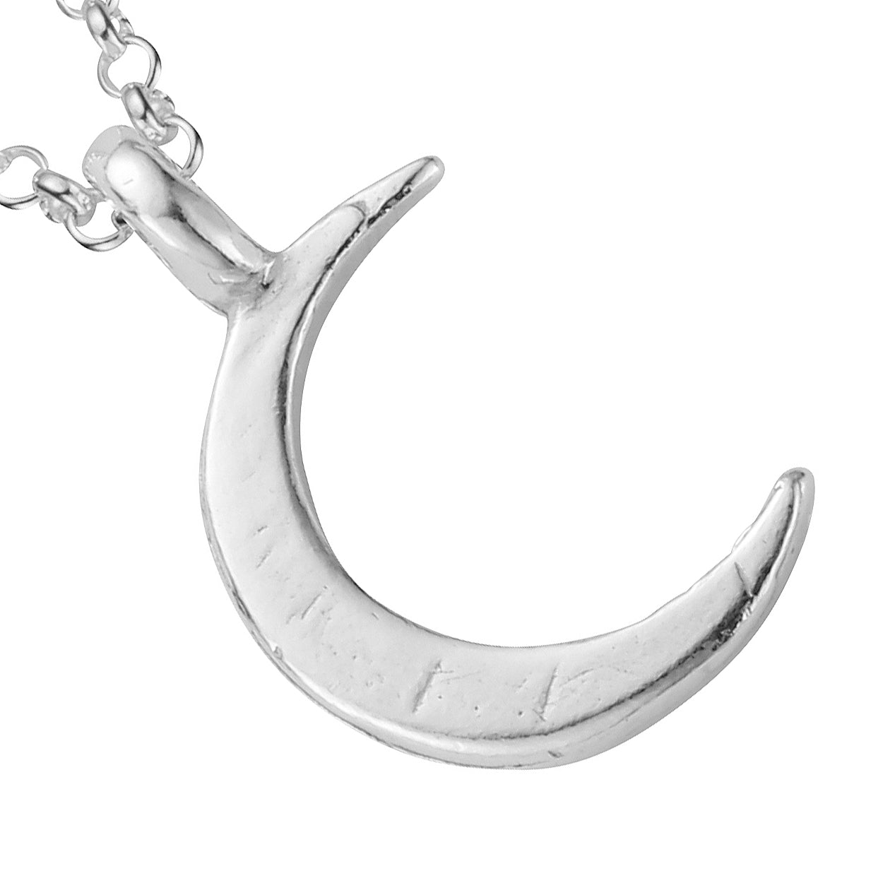 Silver Medium Crescent Moon Necklace