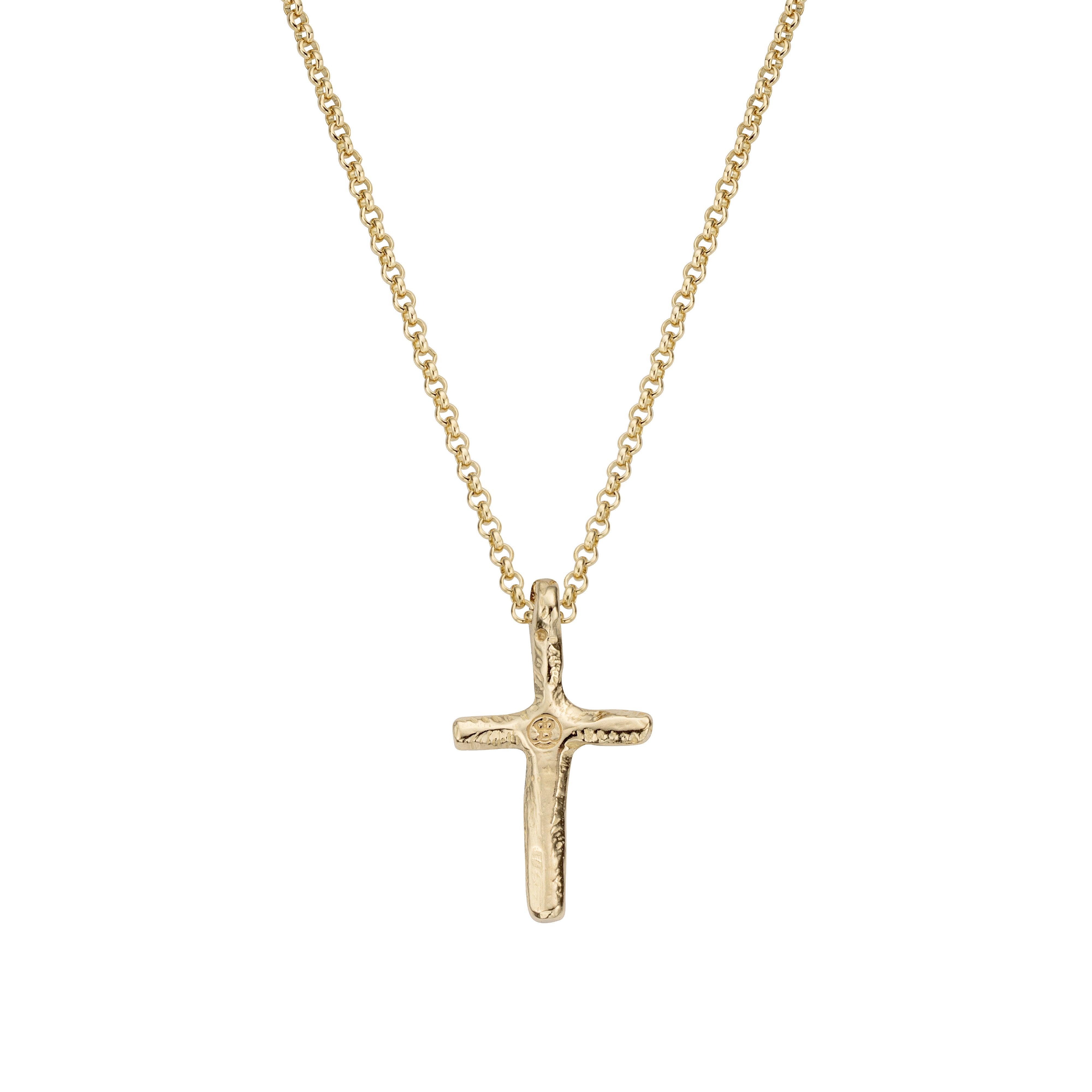 White and yellow gold store cross pendant