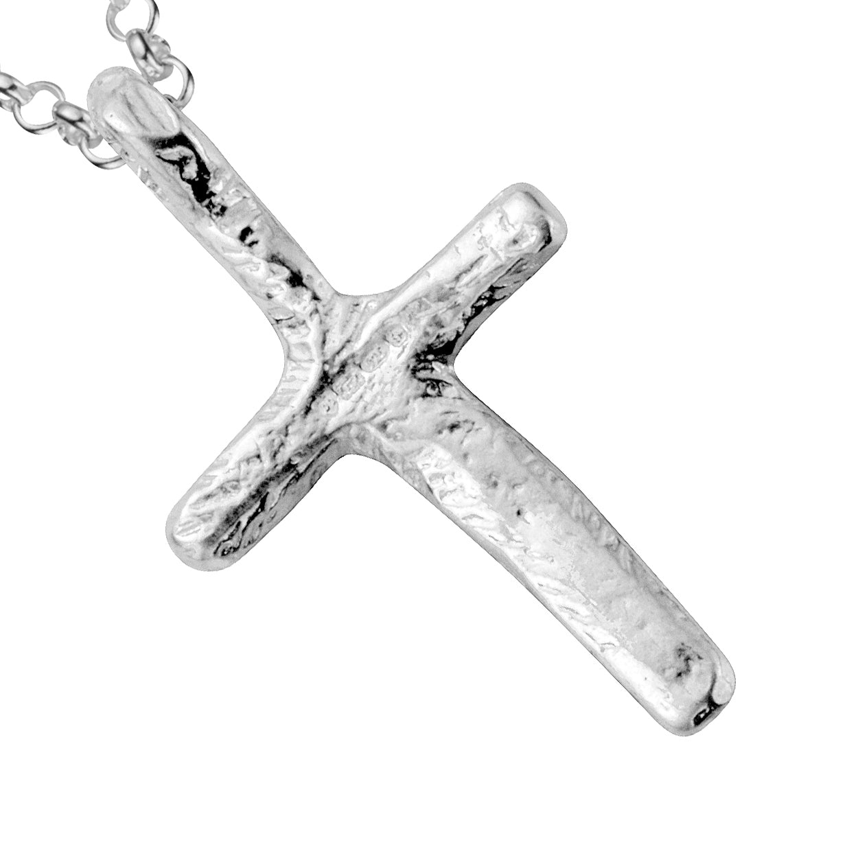 Silver nail hot sale cross necklace