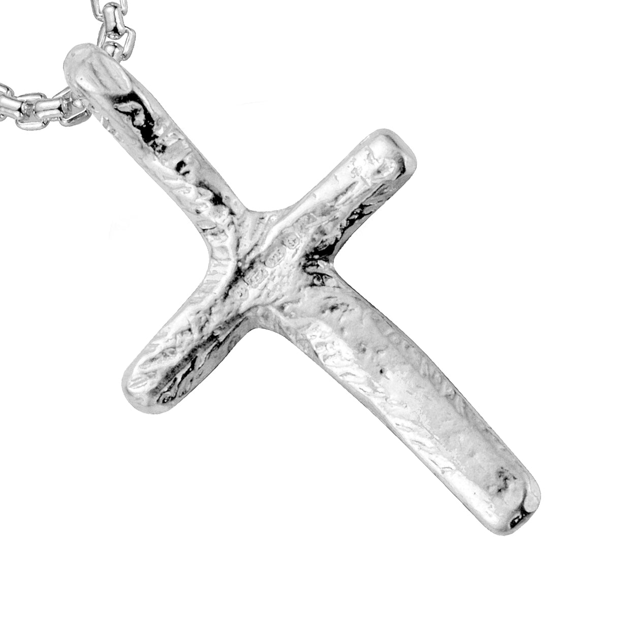 Silver Medium Cross Snake Chain Necklace