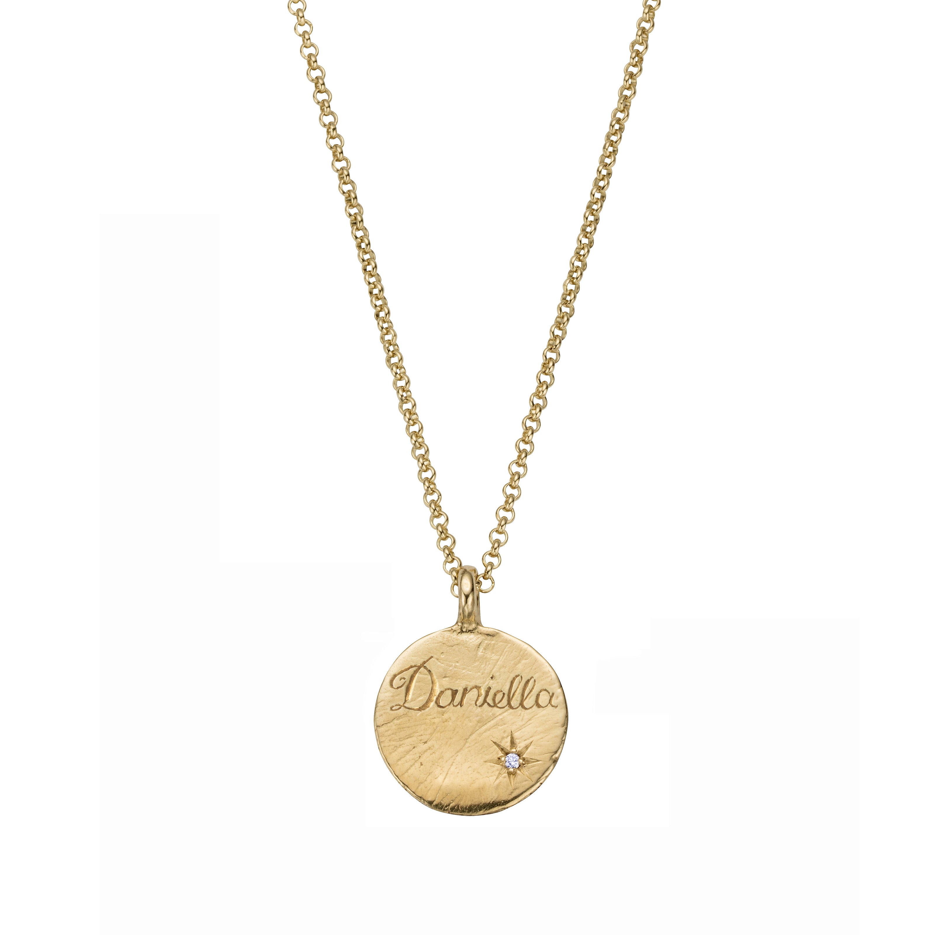 Personalised Gold Diamond Midnight Moon Necklace