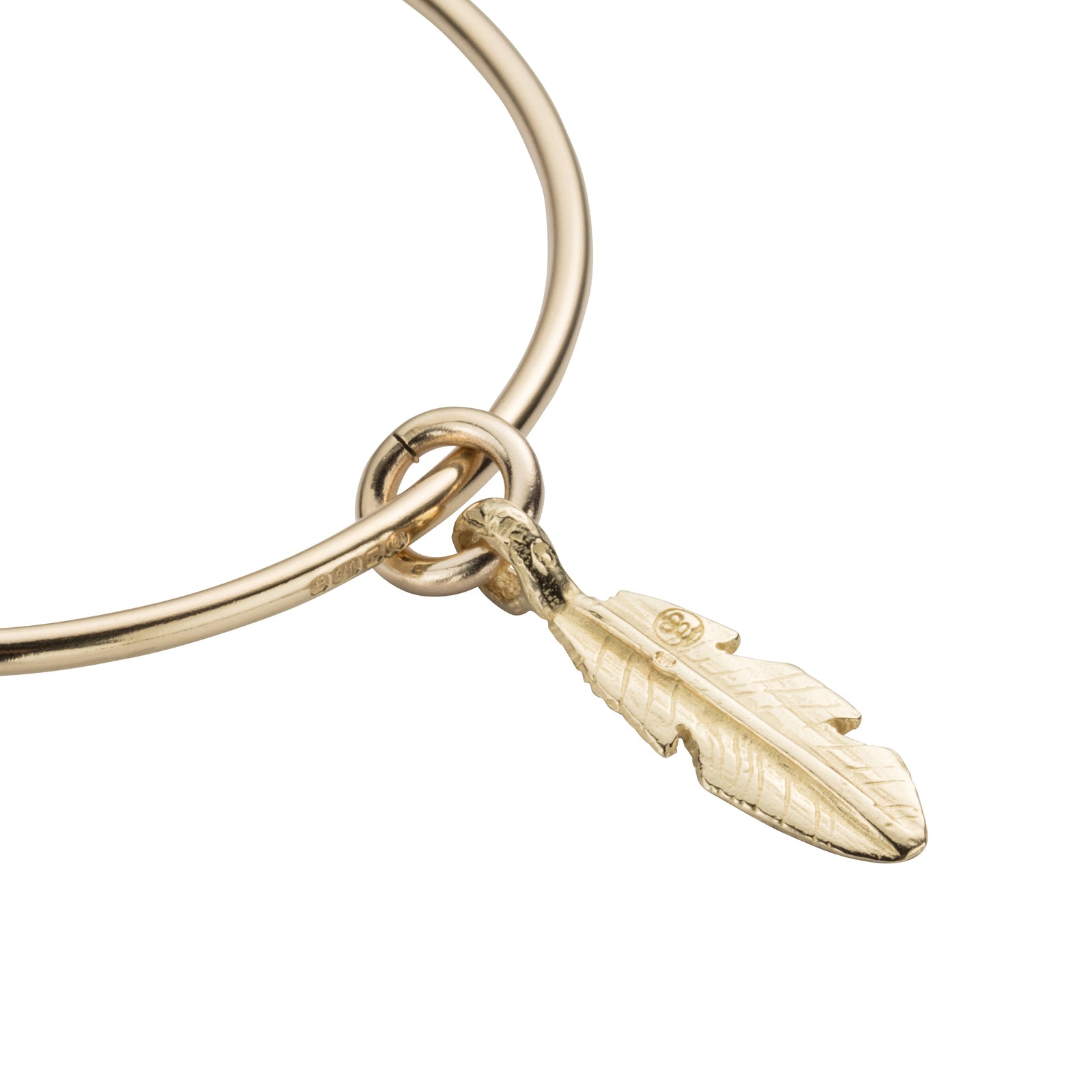 Gold Medium Feather Bangle