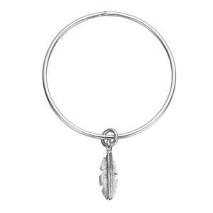 Silver Medium Feather Bangle