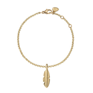 Gold Medium Feather Chain Bracelet