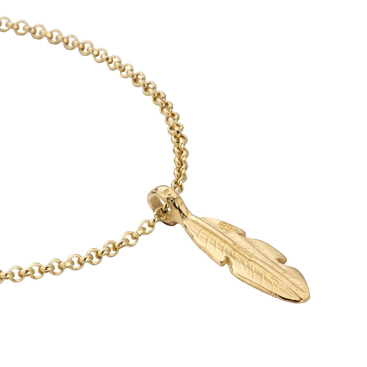 Gold Medium Feather Chain Bracelet