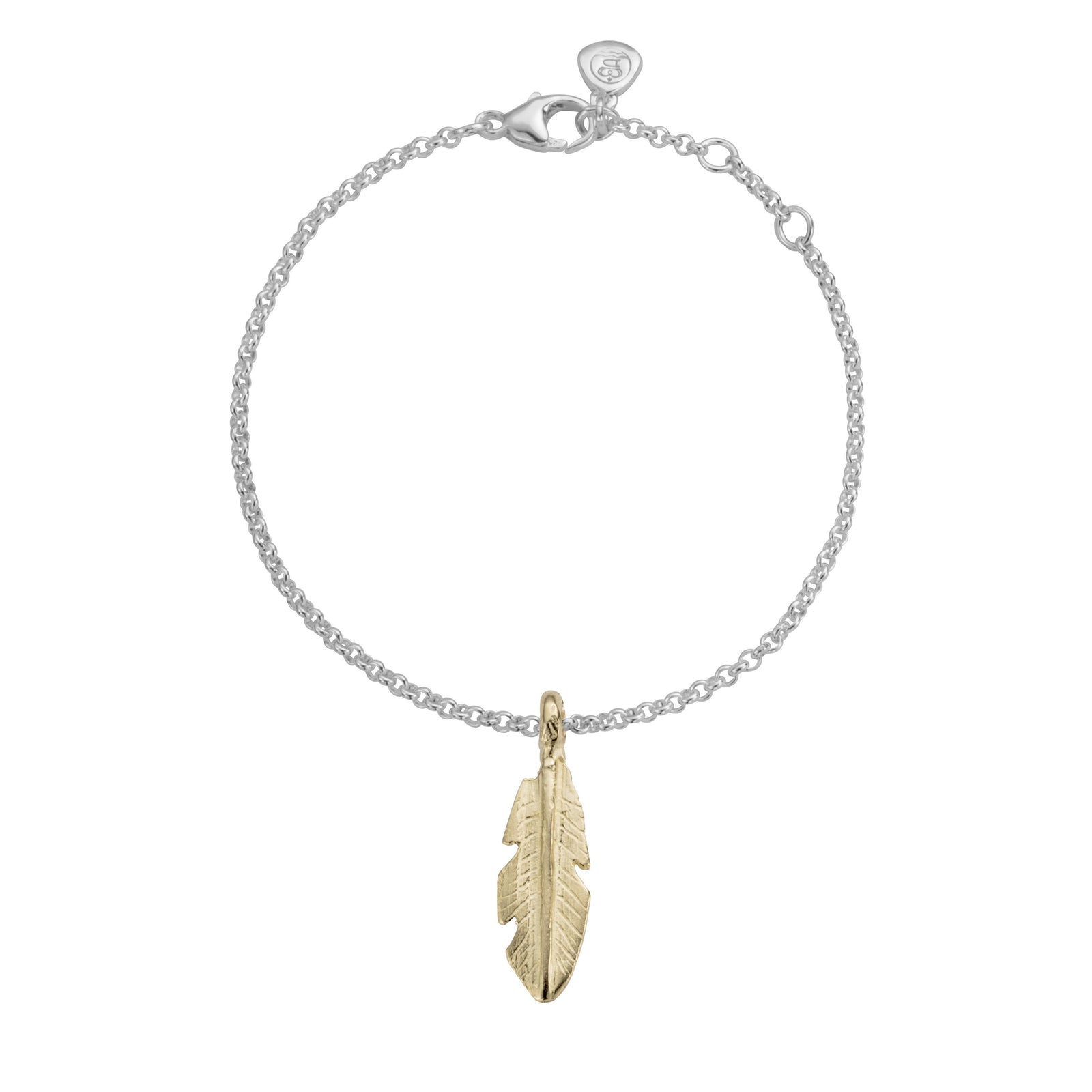 Silver & Gold Medium Feather Chain Bracelet