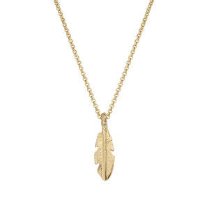 Gold Medium Feather Necklace