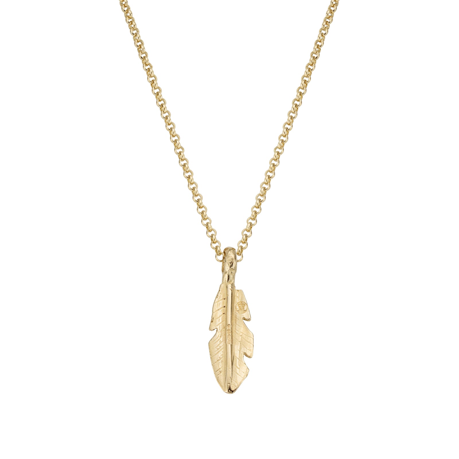 Gold Medium Feather Necklace