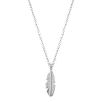 Silver Medium Feather Necklace