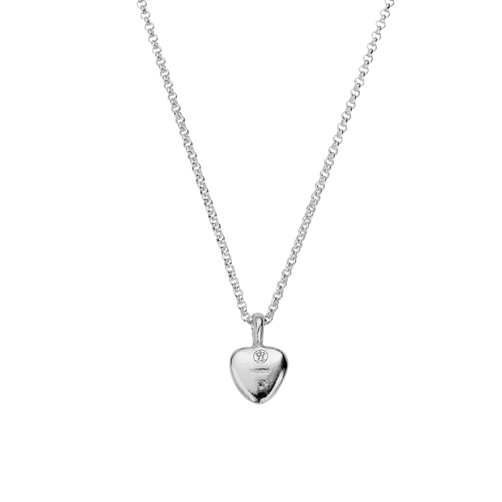 Silver Initial Grateful Heart Necklace