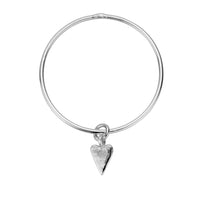 Silver Medium Heart Bangle