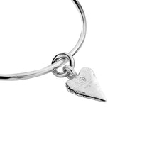 Silver Medium Heart Bangle