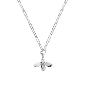 Silver Large Honey Bee Trace Chain Necklace