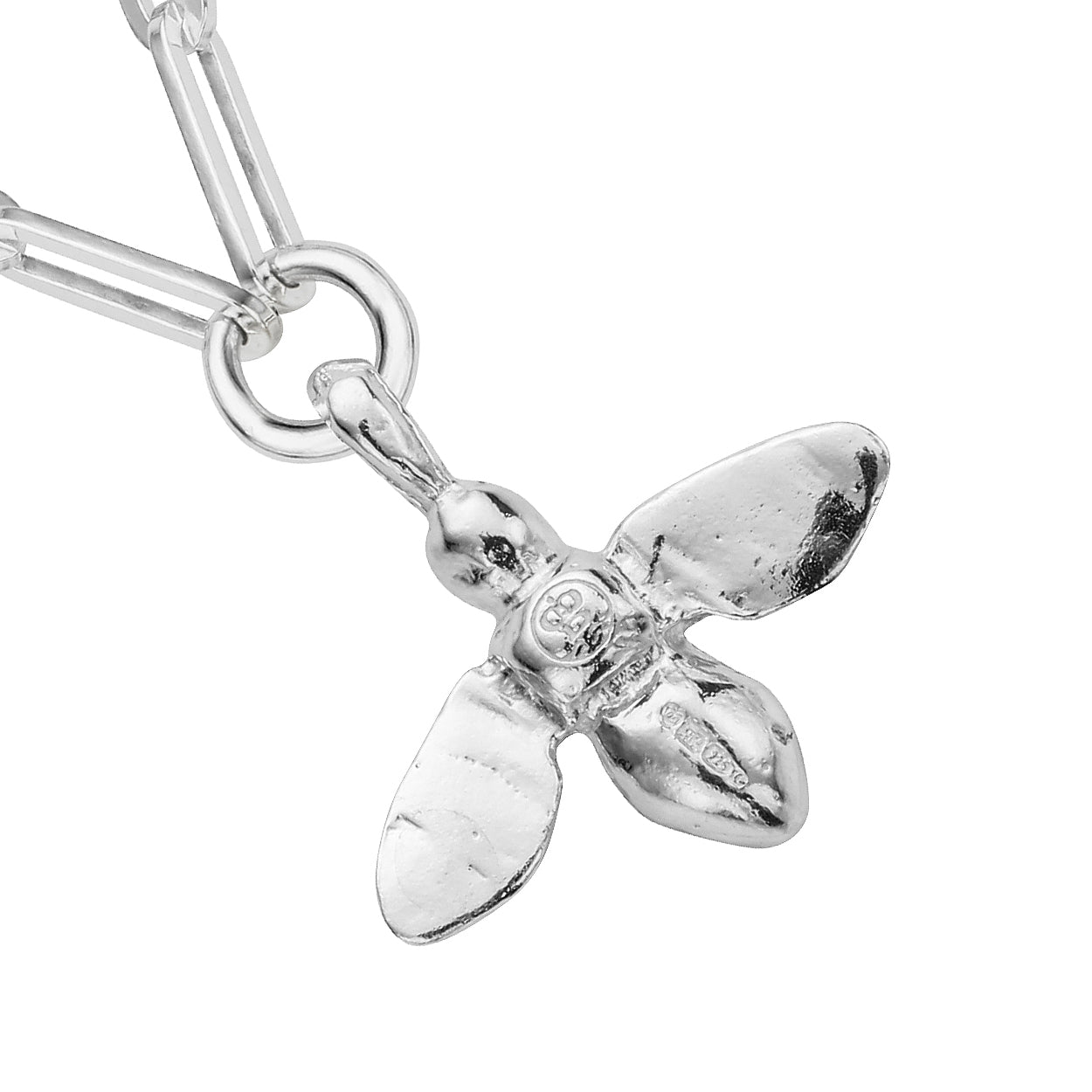 Silver Large Honey Bee Trace Chain Necklace