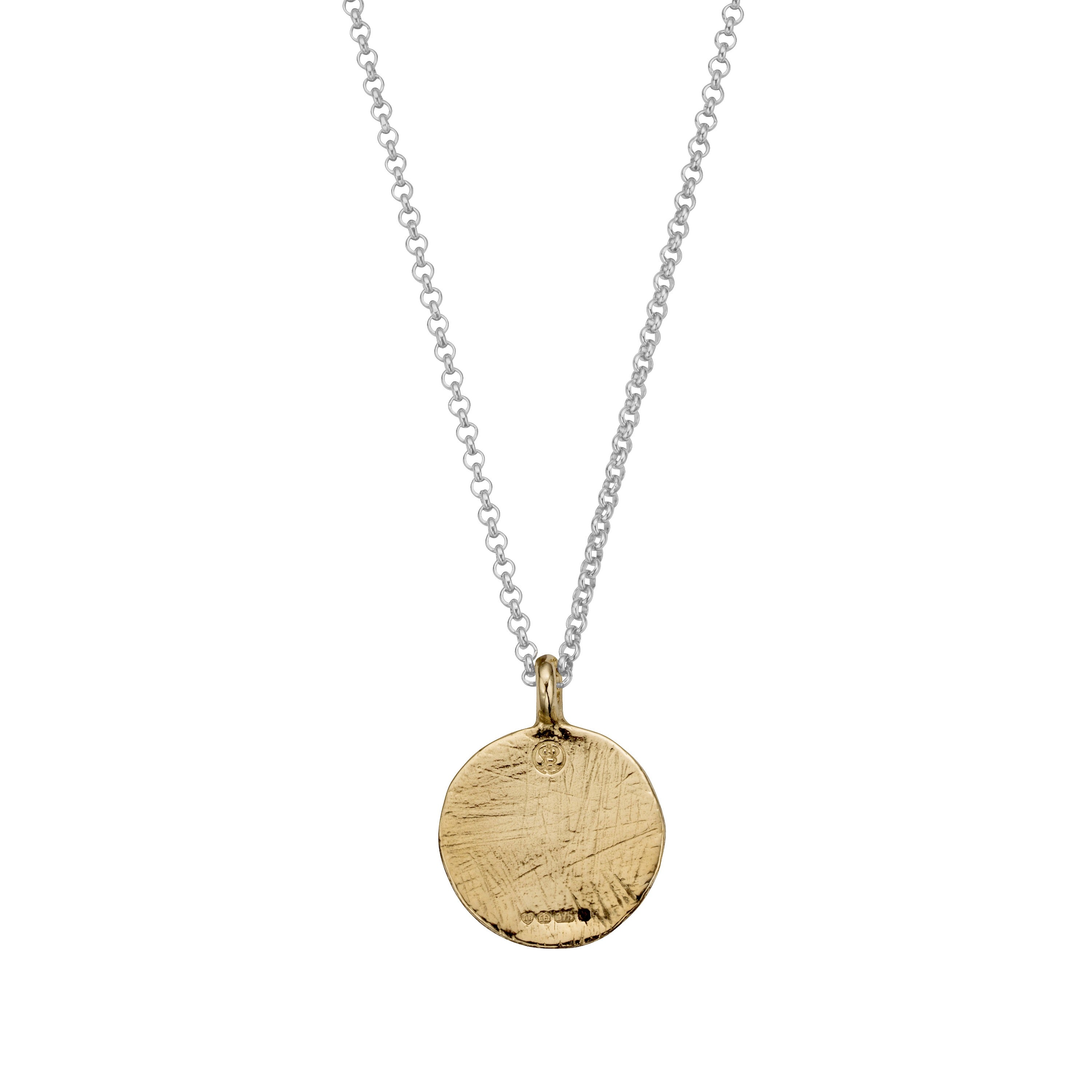 Silver & Gold Diamond Midnight Moon Necklace