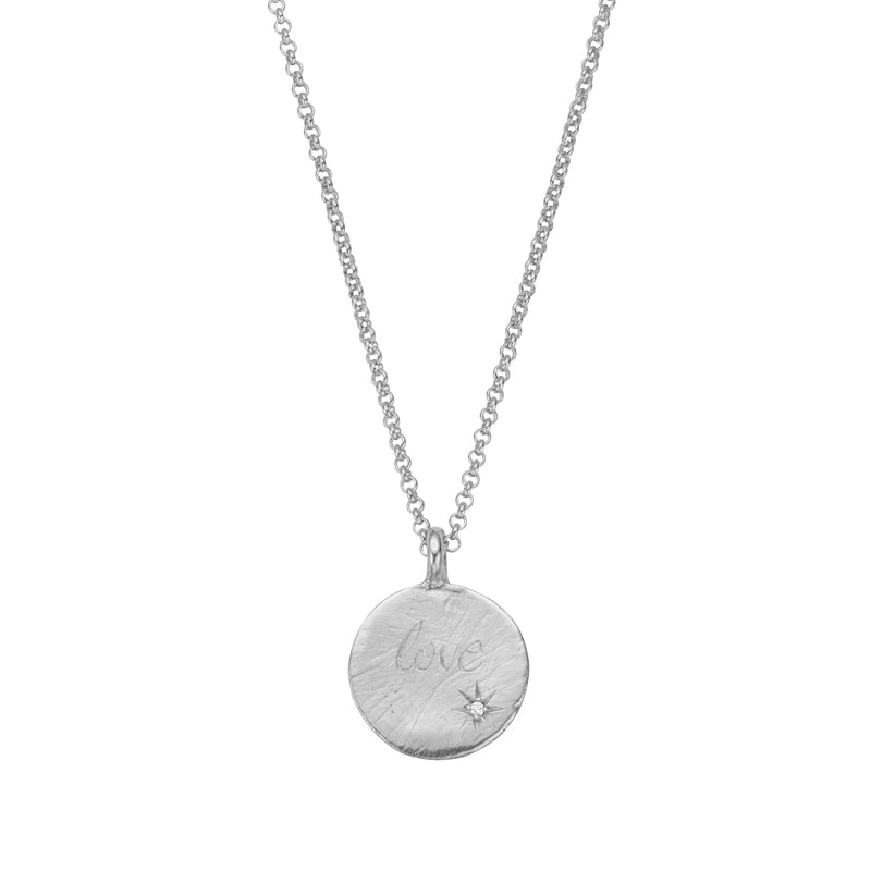 Silver Diamond Midnight Moon Necklace