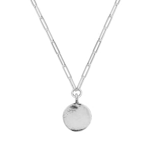 Silver Large Moon Trace Chain Necklace