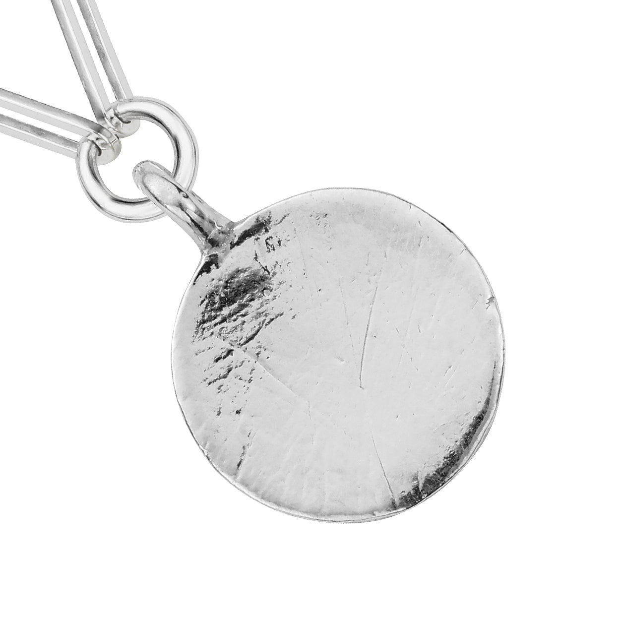 Silver Large Moon Trace Chain Necklace