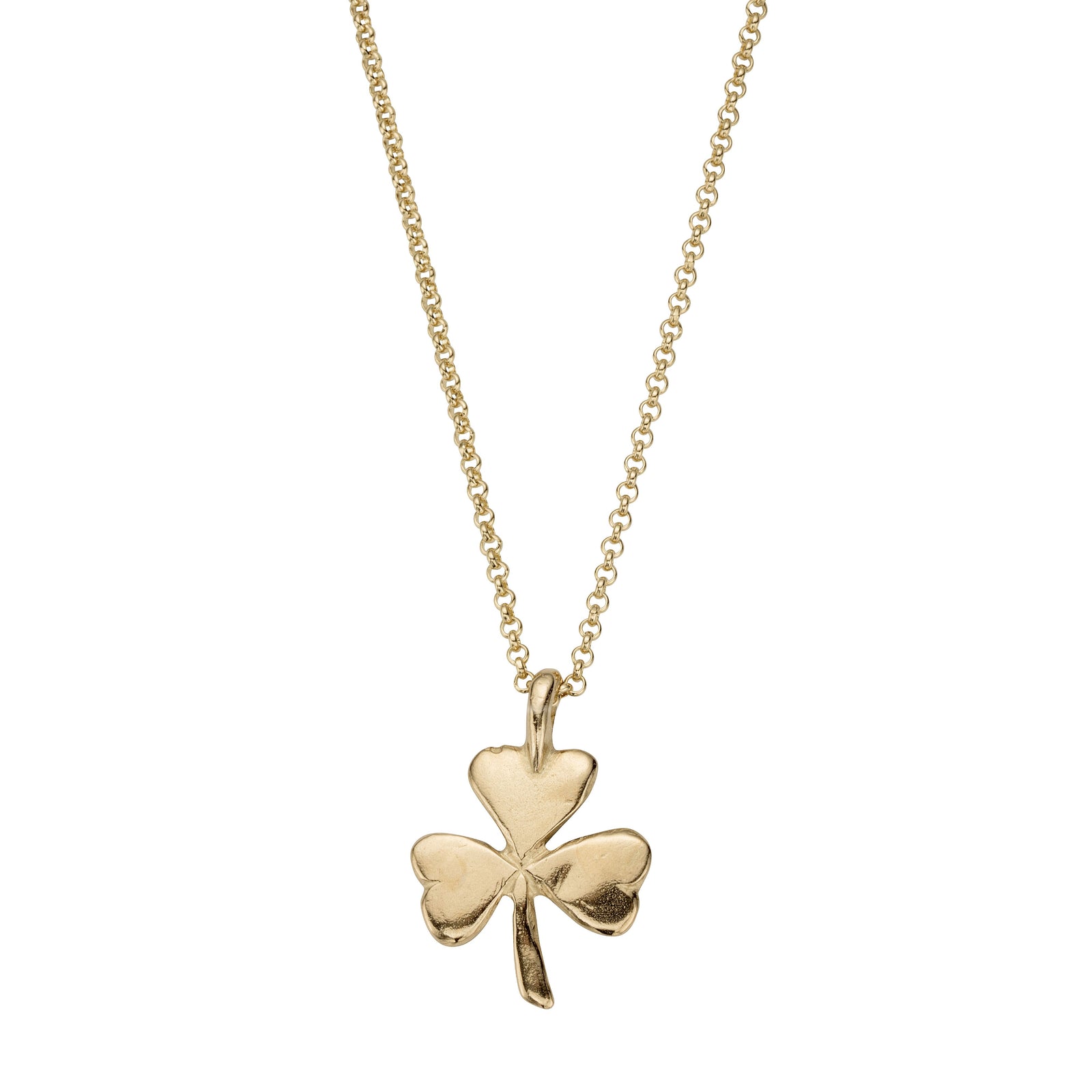 Gold Large Shamrock Necklace