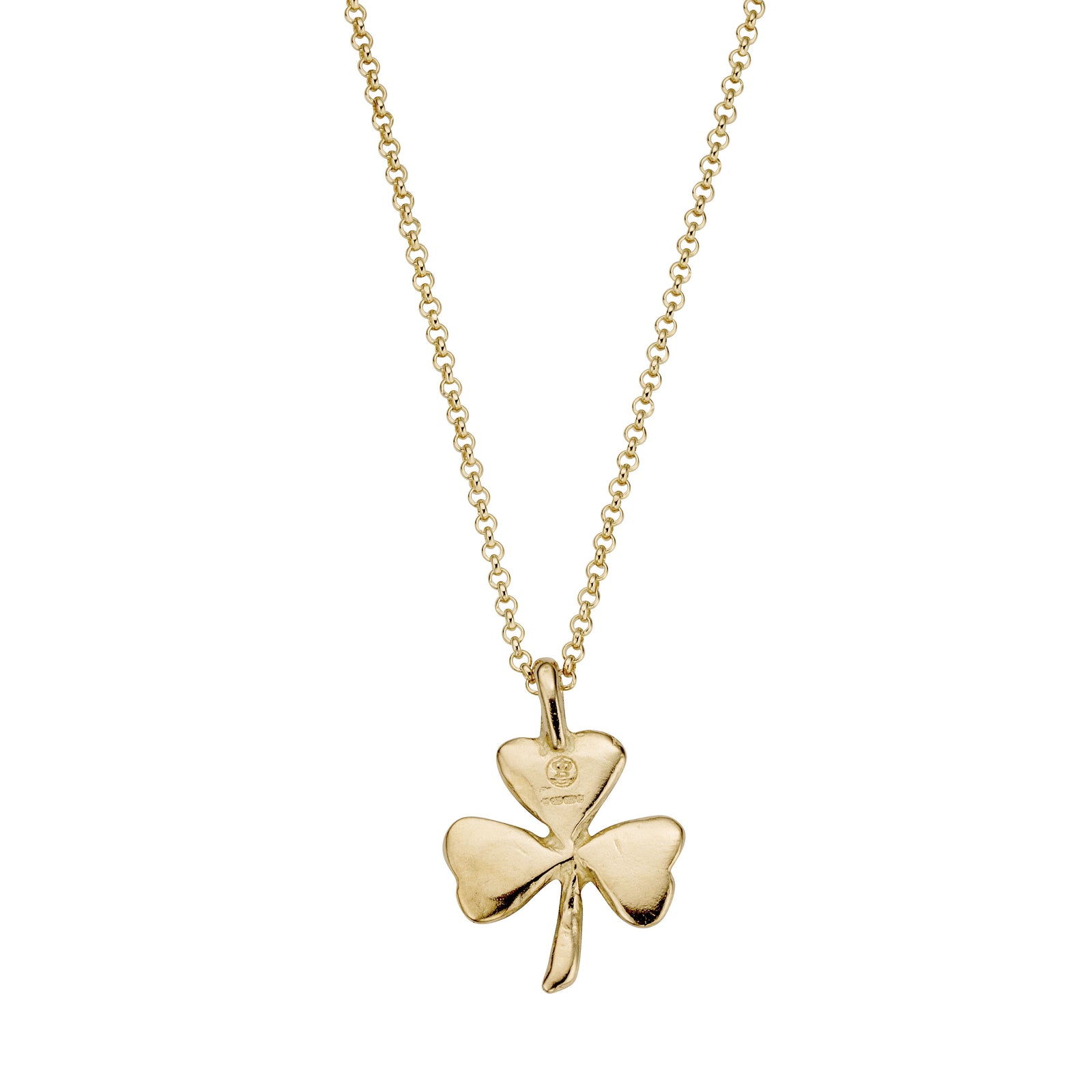 Gold Large Shamrock Necklace