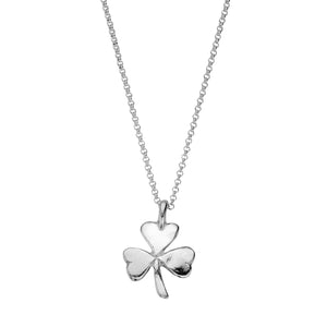 Silver Large Shamrock Necklace