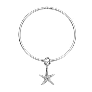 Silver Medium Starfish Bangle