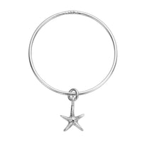 Silver Medium Starfish Bangle