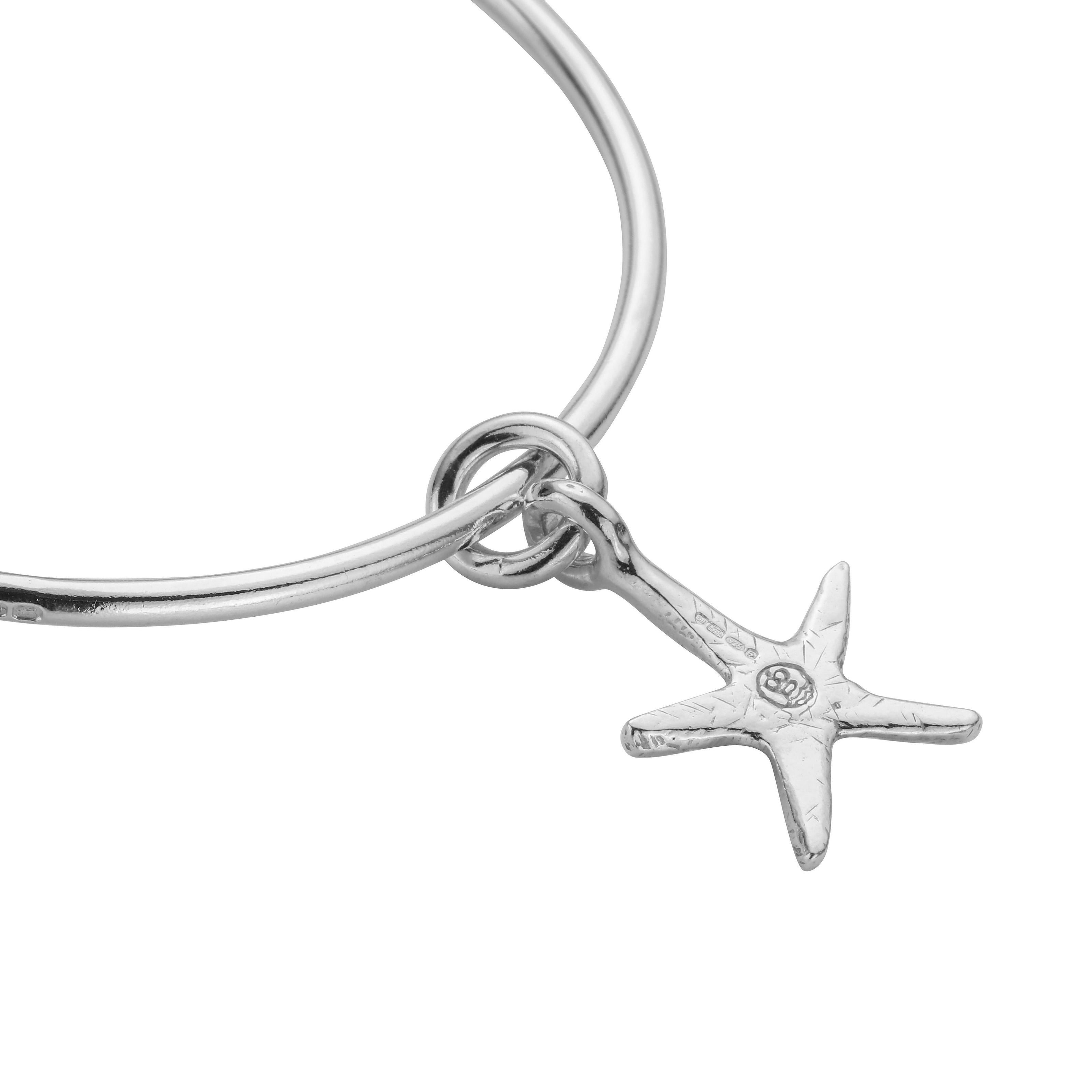 Silver Medium Starfish Bangle