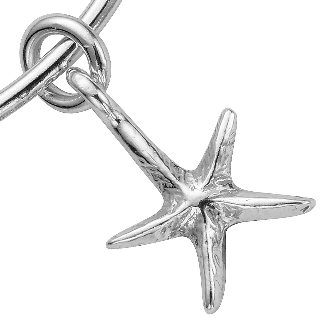 Silver Medium Starfish Bangle